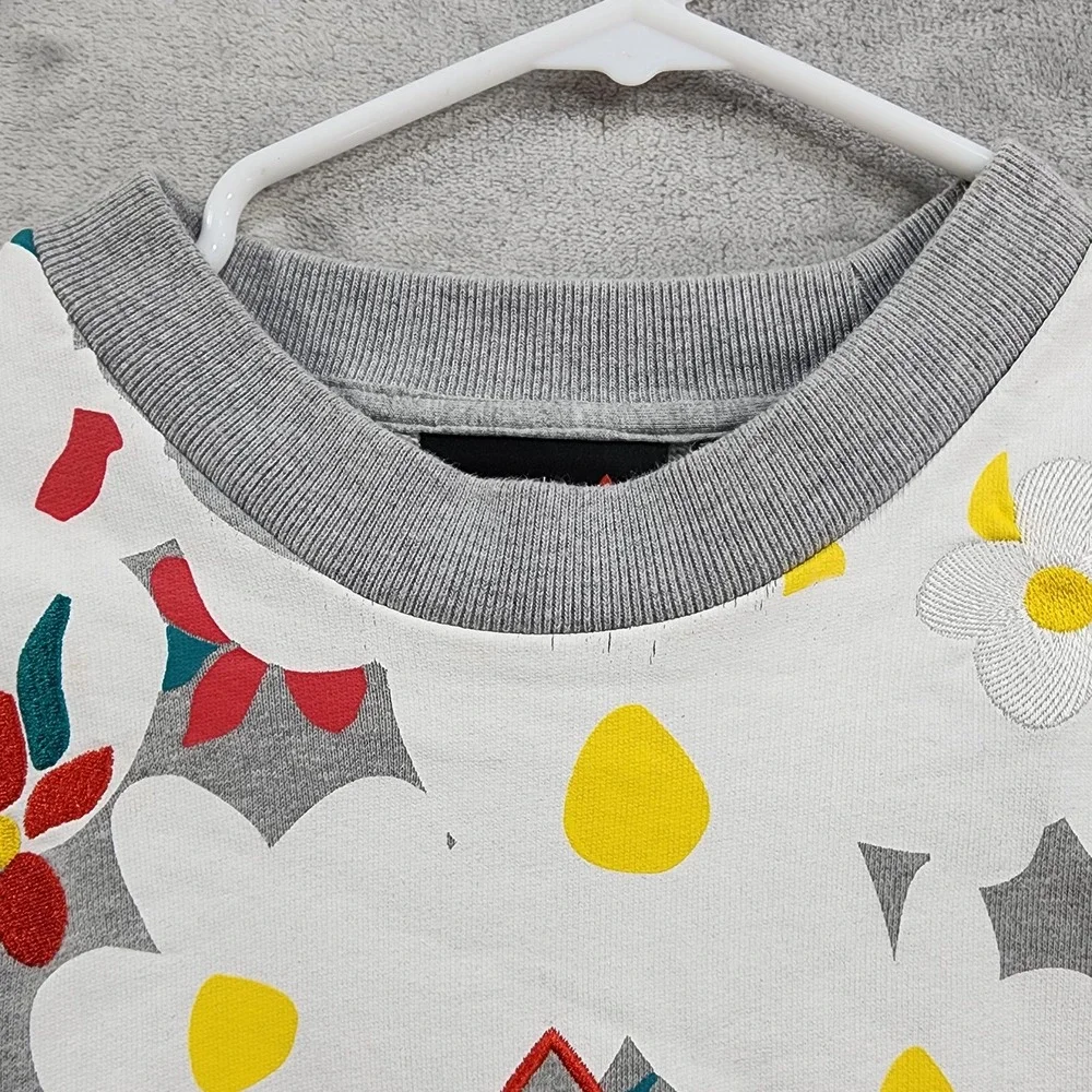 Adidas Sweatshirt Mens M Gray Pharrell Williams Kauwela Daisy Floral Trefoil